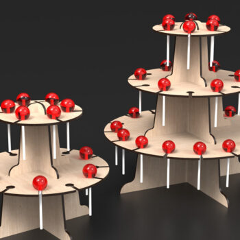 Intra απο ξύλο plywood Χρώμα wenge 3mm-4mm πάχος - Cupcake Lollipop Stand Δίασταση 20x20 cm INTRAFABR-39569724 - Image 5