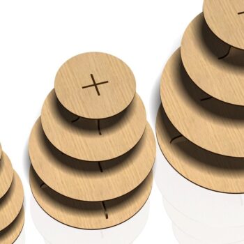 Intra απο ξύλο plywood  Χρώμα wenge 3mm-4mm πάχος - Βάση για cupcake, Βάση οθόνης, Δίασταση 20x20 cm INTRAFABR-68290618 - Image 3