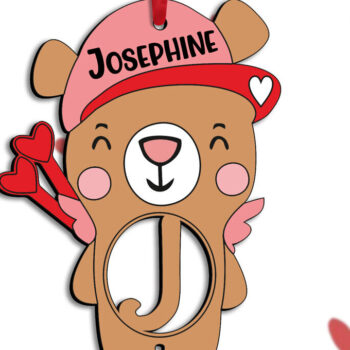 Intra απο ξύλο plywood Χρώμα wenge 3mm-4mm πάχος - Έρωτας γράμμα J του Αγίου Βαλεντίνου Δίασταση 20x20 cm INTRAFABR-68659221 - Image 2