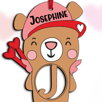 Intra απο ξύλο plywood Χρώμα wenge 3mm-4mm πάχος - Έρωτας γράμμα J του Αγίου Βαλεντίνου Δίασταση 20x20 cm INTRAFABR-68659221 - Image 3