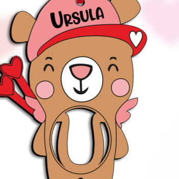 Intra απο ξύλο plywood Χρώμα wenge 3mm-4mm πάχος - Έρωτας γράμμα U του Αγίου Βαλεντίνου Δίασταση 20x20 cm INTRAFABR-122534877 - Image 1