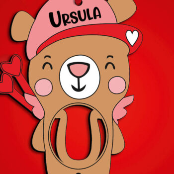 Intra απο ξύλο plywood Χρώμα wenge 3mm-4mm πάχος - Έρωτας γράμμα U του Αγίου Βαλεντίνου Δίασταση 20x20 cm INTRAFABR-122534877 - Image 3