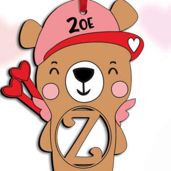 Intra απο ξύλο plywood Χρώμα wenge 3mm-4mm πάχος - Έρωτας γράμμα Z του Αγίου Βαλεντίνου Δίασταση 20x20 cm INTRAFABR-125237577 - Image 1