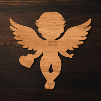 Intra απο ξύλο plywood Χρώμα wenge 3mm-4mm πάχος - Cupid , Valentine Δίασταση 20x20 cm INTRAFABR-68290700 - Image 1