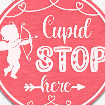 Intra απο ξύλο plywood Χρώμα wenge 3mm-4mm πάχος - Έρως Σταματήστε Εδώ Σημάδι Αγίου Βαλεντίνου Δίασταση 30x20 cm INTRAFABR-109337511 - Image 1