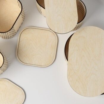 Intra απο ξύλο plywood  Χρώμα wenge 3mm-4mm πάχος - Πακέτο κυρτού κουτιού Δίασταση 20x20 cm INTRAFABR-95271096 - Image 1