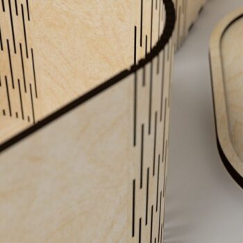 Intra απο ξύλο plywood  Χρώμα wenge 3mm-4mm πάχος - Πακέτο κυρτού κουτιού Δίασταση 100x100 cm INTRAFABR-116086032 - Image 3