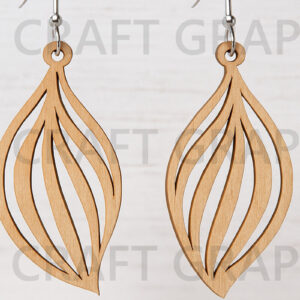 Intra απο ξύλο plywood  Χρώμα wenge 3mm-4mm πάχος - Σκουλαρίκια με κυρτά φύλλα Δίασταση 3x3 cm INTRAFABR-103589246