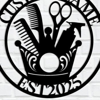 Intra απο ξύλο plywood Χρώμα wenge 3mm-4mm πάχος - Custom Barber Shop Metal Wall Art Δίασταση 30x40 cm INTRAFABR-68350454 - Image 1