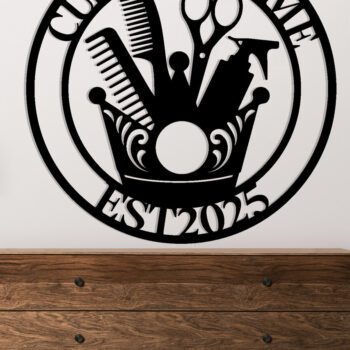 Intra απο ξύλο plywood Χρώμα wenge 3mm-4mm πάχος - Custom Barber Shop Metal Wall Art Δίασταση 30x40 cm INTRAFABR-68350454 - Image 2