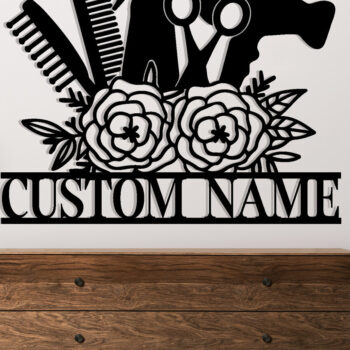 Intra απο ξύλο plywood Χρώμα wenge 3mm-4mm πάχος - Custom Barber Shop Metal Wall Art Δίασταση 30x40 cm INTRAFABR-90764323 - Image 2