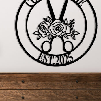 Intra απο ξύλο plywood Χρώμα wenge 3mm-4mm πάχος - Custom Barber Shop Metal Wall Art Δίασταση 30x40 cm INTRAFABR-90288066 - Image 2