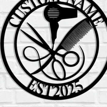 Intra απο ξύλο plywood Χρώμα wenge 3mm-4mm πάχος - Custom Barber Shop Metal Wall Art Δίασταση 30x40 cm INTRAFABR-118997069 - Image 1