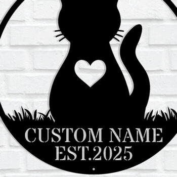 Intra απο ξύλο plywood  Χρώμα wenge 3mm-4mm πάχος - Προσαρμοσμένη επιγραφή τοίχου Cat Δίασταση 30x40 cm INTRAFABR-114633022 - Image 1