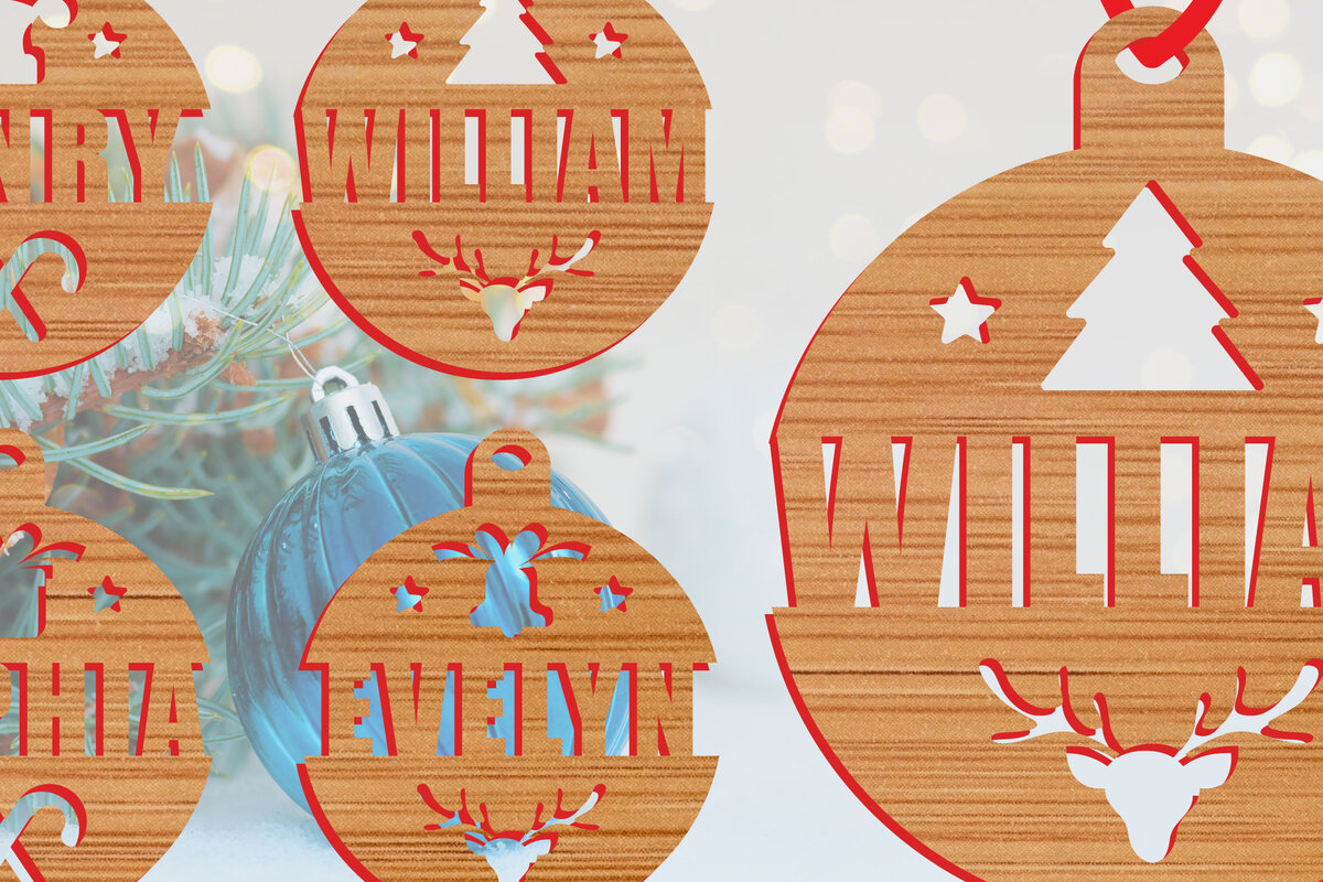 Intra απο ξύλο plywood  Χρώμα wenge 3mm-4mm πάχος - Προσαρμοσμένο χριστουγεννιάτικο μπιχλιμπίδι Δίασταση 15x15 cm INTRAFABR-114633144