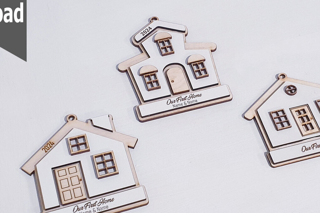 Intra απο ξύλο plywood  Χρώμα wenge 3mm-4mm πάχος - Προσαρμοσμένο χριστουγεννιάτικο δέντρο, στολίδια σπιτιών Δίασταση 6x6 cm INTRAFABR-114633236