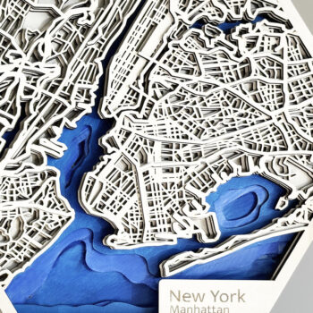 Intra απο ξύλο plywood  Χρώμα wenge 3mm-4mm πάχος - Προσαρμοσμένο πρότυπο χάρτη πόλης με χαραγμένο χάρτη Δίασταση 16x16 cm INTRAFABR-114633647 - Image 3