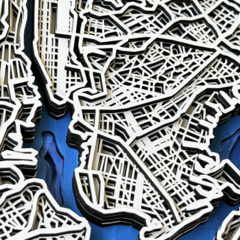 Intra απο ξύλο plywood  Χρώμα wenge 3mm-4mm πάχος - Προσαρμοσμένο πρότυπο χάρτη πόλης με χαραγμένο χάρτη Δίασταση 16x16 cm INTRAFABR-114633647 - Image 5