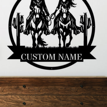 Intra απο ξύλο plywood  Χρώμα wenge 3mm-4mm πάχος - Προσαρμοσμένο Cowboy Cowgirl Couple Metal Sing Δίασταση 30x40 cm INTRAFABR-102416022 - Image 2