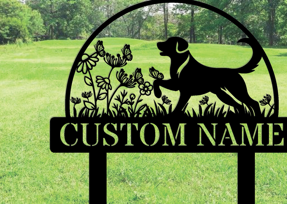 Intra απο ξύλο plywood  Χρώμα wenge 3mm-4mm πάχος - Προσαρμοσμένη πινακίδα Dog Garden με πασσάλους Δίασταση 30x40 cm INTRAFABR-102377158