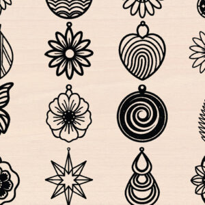 Intra απο ξύλο plywood  Χρώμα wenge 3mm-4mm πάχος - Προσαρμοσμένα σκουλαρίκια κομμένα με λέιζερ Δίασταση 3x3 cm INTRAFABR-97785407