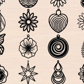 Intra απο ξύλο plywood  Χρώμα wenge 3mm-4mm πάχος - Προσαρμοσμένα σκουλαρίκια κομμένα με λέιζερ Δίασταση 3x3 cm INTRAFABR-97785407 - Image 1