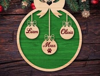 Intra απο ξύλο plywood  Χρώμα wenge 3mm-4mm πάχος - Προσαρμοσμένο Οικογενειακό Χριστουγεννιάτικο Στολίδι Δίασταση 6x6 cm INTRAFABR-97785495 - Image 4