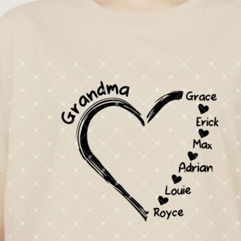 Intra απο ξύλο plywood  Χρώμα wenge 3mm-4mm πάχος - Custom Grandma, Mimi, Name Heart Δίασταση 40x50 cm INTRAFABR-118336322 - Image 3