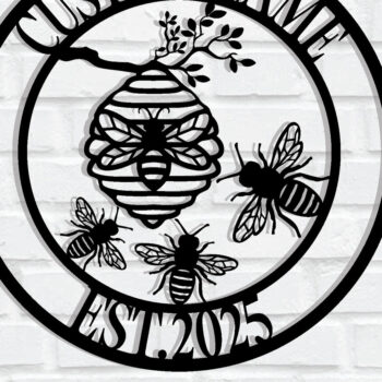 Intra απο ξύλο plywood  Χρώμα wenge 3mm-4mm πάχος - Προσαρμοσμένη πινακίδα Honey Bee Δίασταση 30x40 cm INTRAFABR-116110121 - Image 1