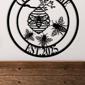 Intra απο ξύλο plywood  Χρώμα wenge 3mm-4mm πάχος - Προσαρμοσμένη πινακίδα Honey Bee Δίασταση 30x40 cm INTRAFABR-116110121 - Image 2