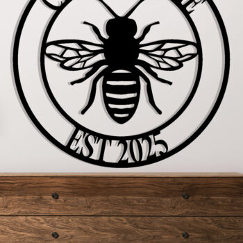 Intra απο ξύλο plywood  Χρώμα wenge 3mm-4mm πάχος - Προσαρμοσμένη πινακίδα Honey Bee Δίασταση 30x40 cm INTRAFABR-115554788 - Image 2