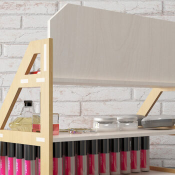 Intra απο ξύλο plywood  Χρώμα wenge 3mm-4mm πάχος - Προσαρμοσμένο περίπτερο κοσμημάτων, Market Display 487 Δίασταση 30x20 cm INTRAFABR-116204283 - Image 3