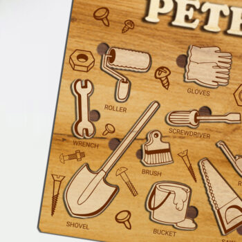 Intra απο ξύλο plywood  Χρώμα wenge 3mm-4mm πάχος - Προσαρμοσμένο παιδικό παζλ, κοπής με λέιζερ Δίασταση 11x12 cm INTRAFABR-122895616 - Image 2