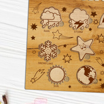 Intra απο ξύλο plywood  Χρώμα wenge 3mm-4mm πάχος - Προσαρμοσμένο παιδικό παζλ, πρότυπο κοπής με λέιζερ Δίασταση 11x12 cm INTRAFABR-117516604 - Image 2