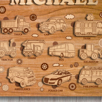 Intra απο ξύλο plywood  Χρώμα wenge 3mm-4mm πάχος - Προσαρμοσμένο παιδικό παζλ, πρότυπο κοπής σε στρώσεις Δίασταση 11x12 cm INTRAFABR-77355321 - Image 1