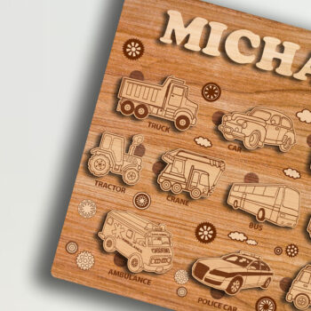 Intra απο ξύλο plywood  Χρώμα wenge 3mm-4mm πάχος - Προσαρμοσμένο παιδικό παζλ, πρότυπο κοπής σε στρώσεις Δίασταση 11x12 cm INTRAFABR-77355321 - Image 2