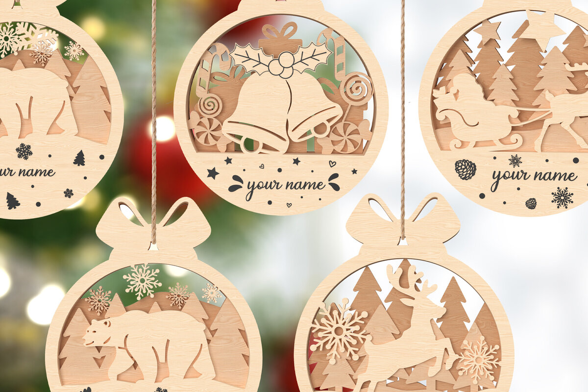 Intra απο ξύλο plywood  Χρώμα wenge 3mm-4mm πάχος - Χριστουγεννιάτικο στολίδι προσαρμοσμένης κοπής με λέιζερ Δίασταση 6x6 cm INTRAFABR-103242949