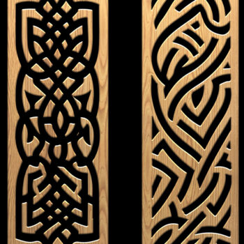 Intra απο ξύλο plywood  Χρώμα wenge 3mm-4mm πάχος - Προσαρμοσμένο σετ μοτίβου κοπής με λέιζερ Δίασταση 3200x7200 cm INTRAFABR-32716867 - Image 4