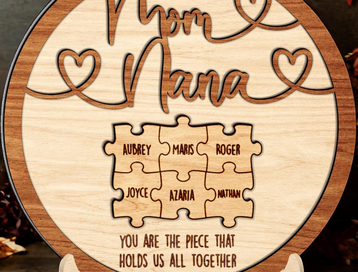 Intra απο ξύλο plywood  Χρώμα wenge 3mm-4mm πάχος - Προσαρμοσμένη πινακίδα παζλ για τη γιορτή της μητέρας Δίασταση 30x20 cm INTRAFABR-120973662