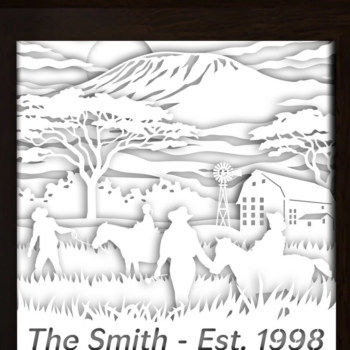 Intra απο ξύλο plywood  Χρώμα wenge 3mm-4mm πάχος - Προσαρμοσμένο Όνομα και Έτος Αγρότης Οικογένειας Δίασταση 20x20 cm INTRAFABR-120973921 - Image 1