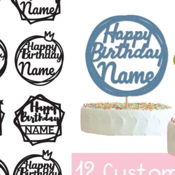 Intra απο ξύλο plywood  Χρώμα wenge 3mm-4mm πάχος - Πακέτο τούρτας γενεθλίων με προσαρμοσμένο όνομα Δίασταση 20x20 cm INTRAFABR-120973280 - Image 1