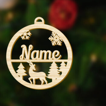 Intra απο ξύλο plywood  Χρώμα wenge 3mm-4mm πάχος - Προσαρμοσμένο όνομα Χριστουγεννιάτικη διακόσμηση με ελάφια Δίασταση 1x4 cm INTRAFABR-104760071 - Image 3