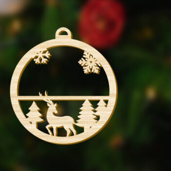 Intra απο ξύλο plywood  Χρώμα wenge 3mm-4mm πάχος - Προσαρμοσμένο όνομα Χριστουγεννιάτικη διακόσμηση με ελάφια Δίασταση 1x4 cm INTRAFABR-104760071 - Image 4