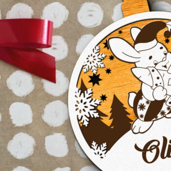 Intra απο ξύλο plywood  Χρώμα wenge 3mm-4mm πάχος - Προσαρμοσμένο όνομα Χριστουγεννιάτικο παιχνίδι, διακόσμηση σπιτιού Δίασταση 4x4 cm INTRAFABR-116493799 - Image 3