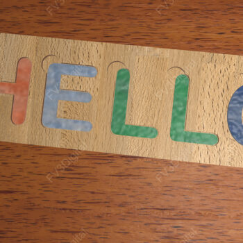 Intra απο ξύλο plywood  Χρώμα wenge 3mm-4mm πάχος - Προσαρμοσμένο όνομα υ κοπής με λέιζερ παζλ Δίασταση 30x20 cm INTRAFABR-89287433 - Image 3