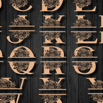 Intra απο ξύλο plywood Χρώμα wenge 3mm-4mm πάχος - Προσαρμοσμένο Μονόγραμμα Αλφαβήτου Διαίρεσης Ονόματος1018 Δίασταση 30x20 cm INTRAFABR-119993484 - Image 1