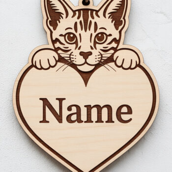 Intra απο ξύλο plywood Χρώμα wenge 3mm-4mm πάχος - Προσαρμοσμένο Oriental Shorthair Μπρελόκ Δίασταση 4x4 cm INTRAFABR-111385405 - Image 1