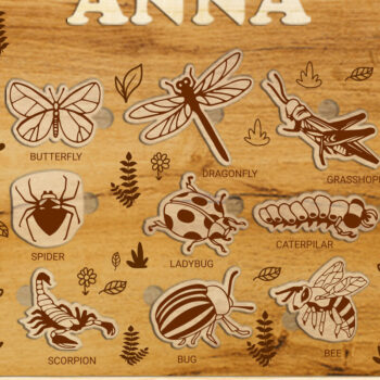 Intra απο ξύλο plywood  Χρώμα wenge 3mm-4mm πάχος - Προσαρμοσμένο παζλ για παιδιά, Ξύλινο πρότυπο Δίασταση 11x12 cm INTRAFABR-88745684 - Image 1