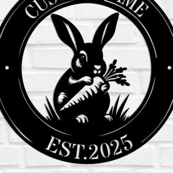 Intra απο ξύλο plywood Χρώμα wenge 3mm-4mm πάχος - Custom Rabbit Metal Wall Art Δίασταση 30x40 cm INTRAFABR-109675501 - Image 1