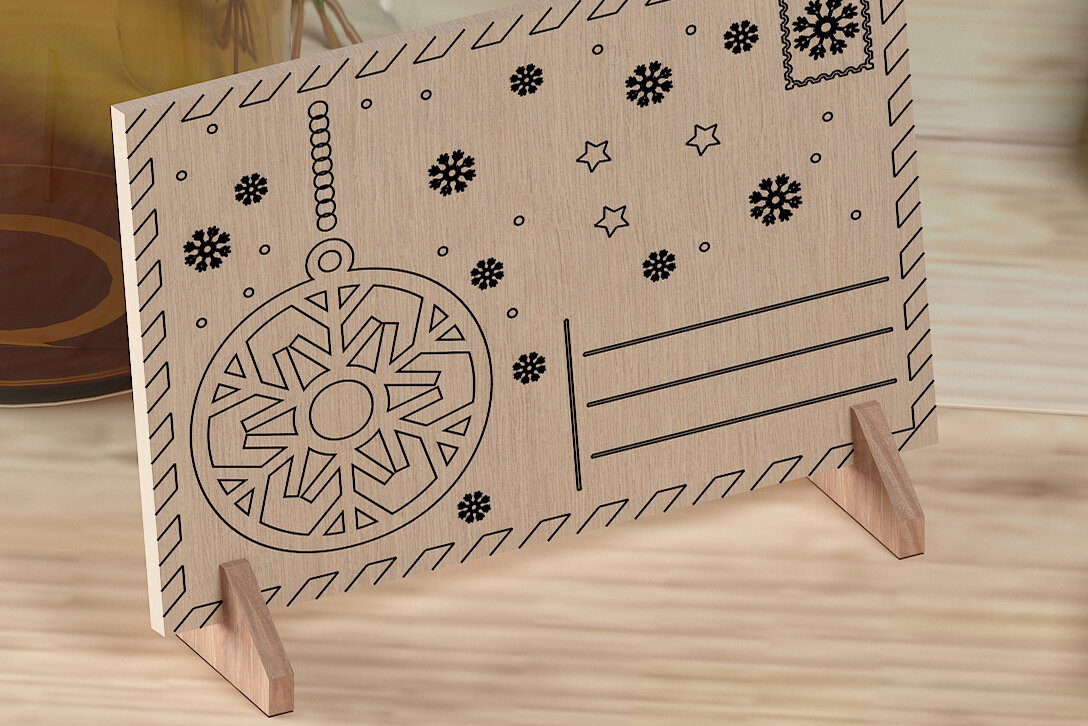 Intra απο ξύλο plywood  Χρώμα wenge 3mm-4mm πάχος - Προσαρμοσμένος φάκελος με σφραγίδα του Santa Letter 315 Δίασταση 30x20 cm INTRAFABR-109747468